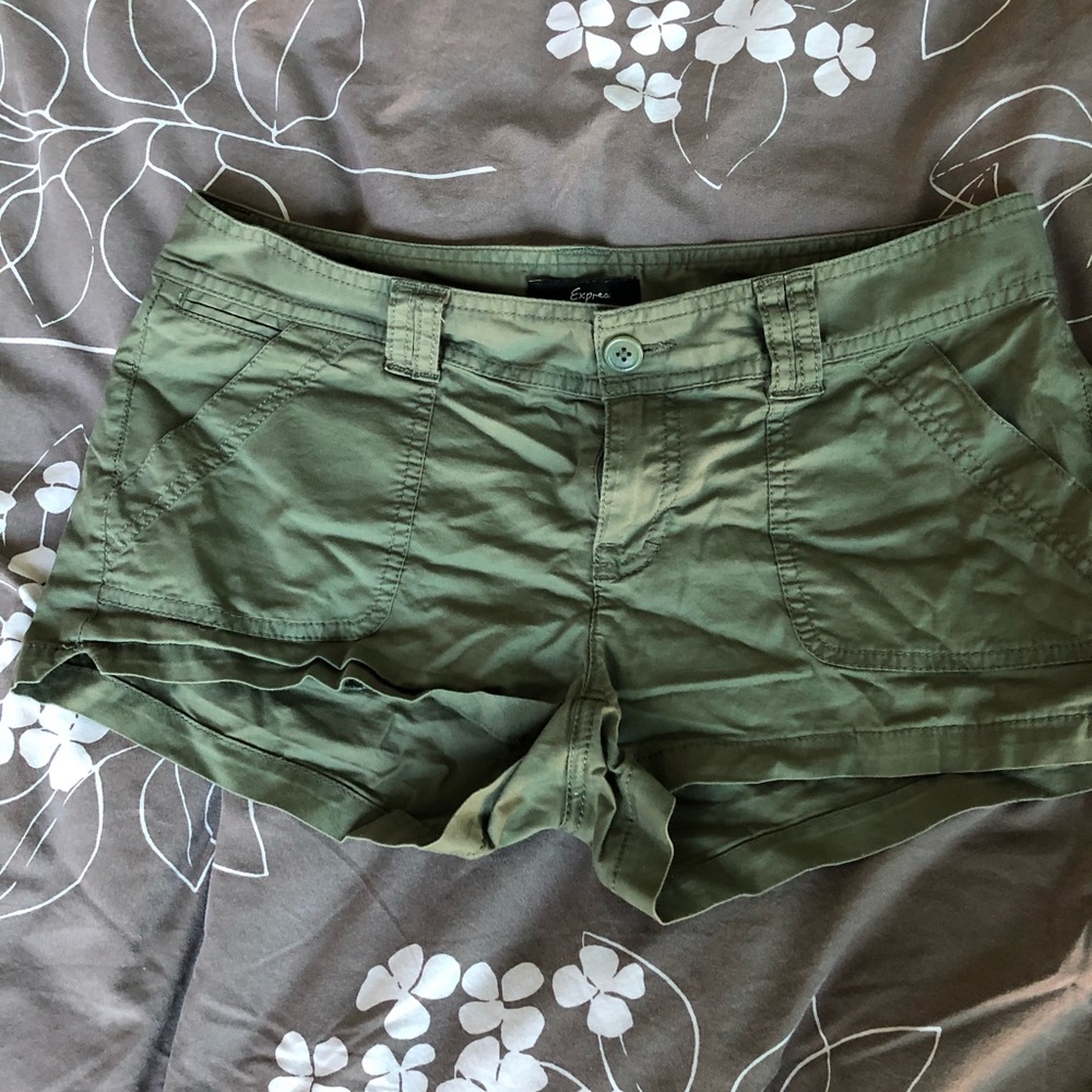 Green mini shorts